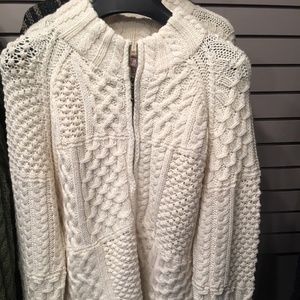 Beautiful Irish Hand-Knit Zip Aran Cardigan
